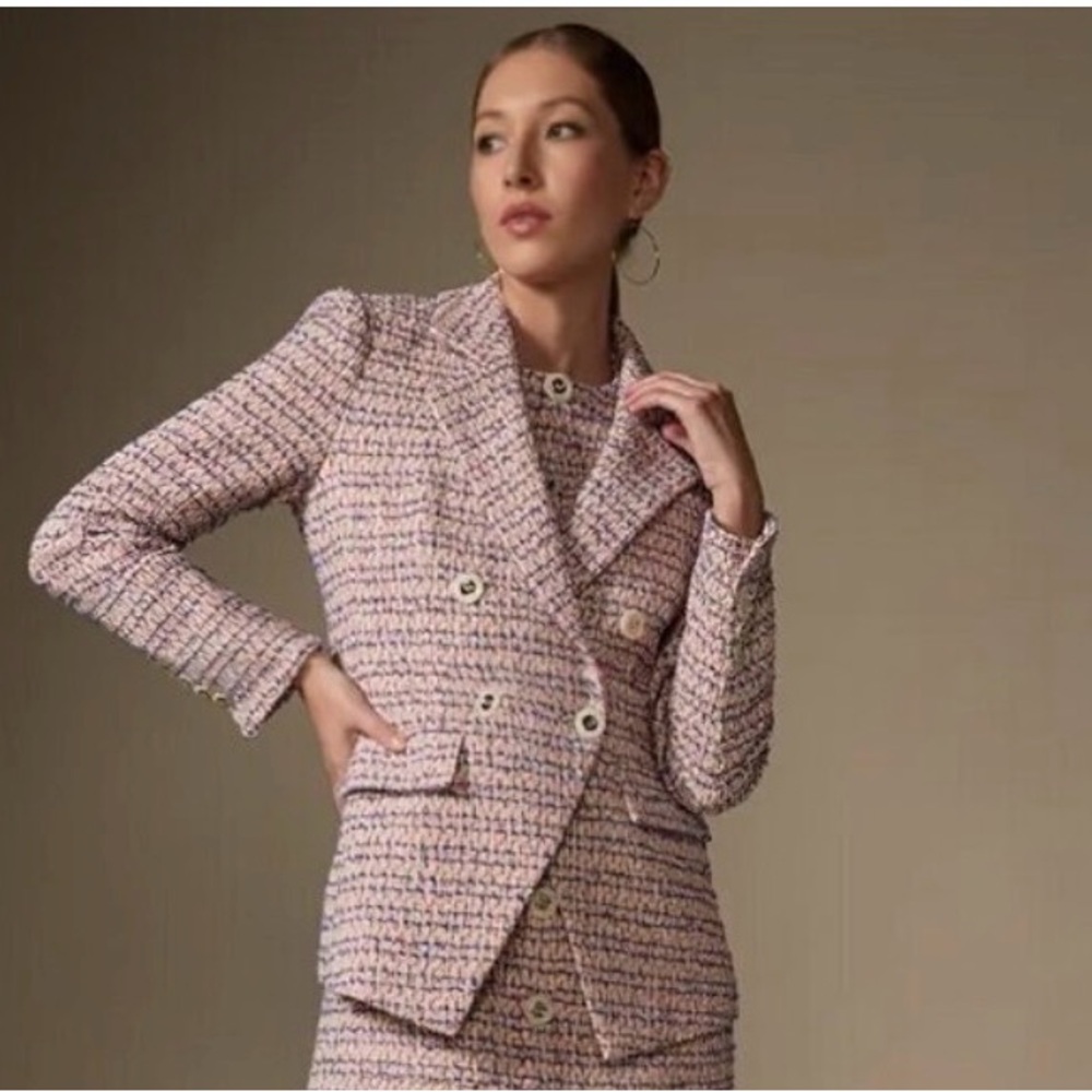 Veronica Beard Pink and Blue Tweed Blazer - Picture 7 of 15